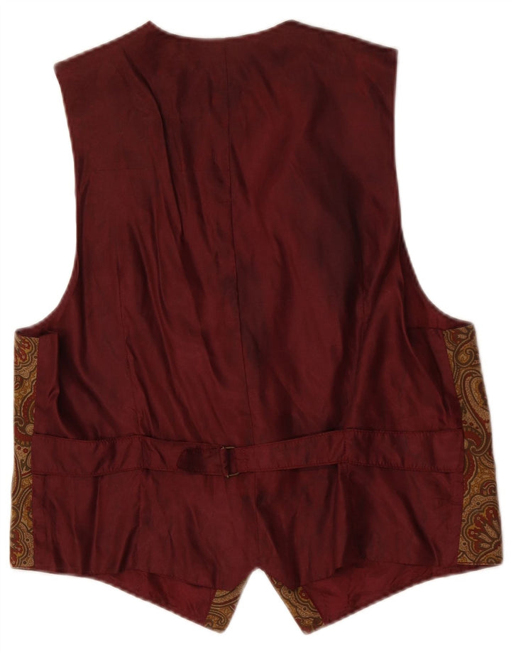 Vintage muški prsluk srednje smeđe paisley boje