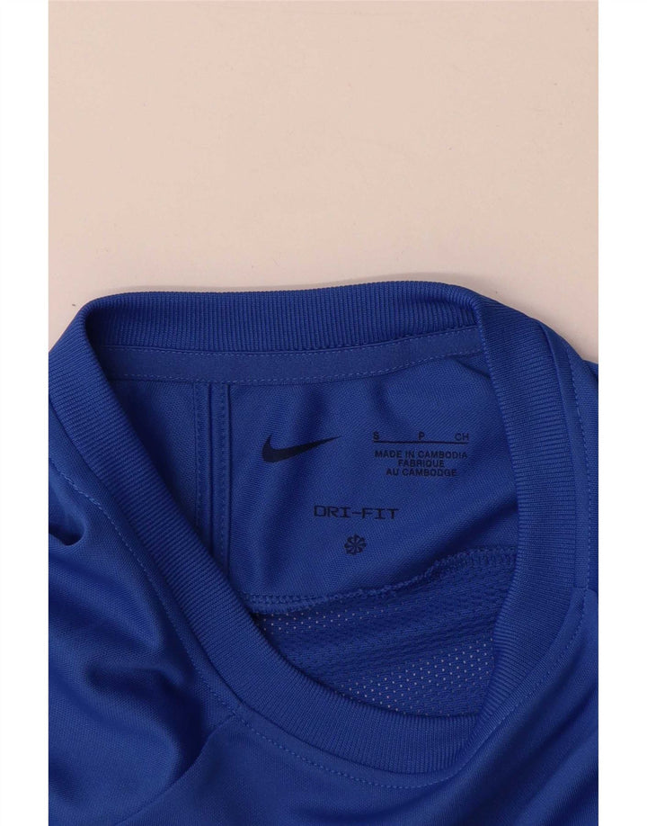 Nike Dri Fit T-Shirt Top Small Blue Colourblock
