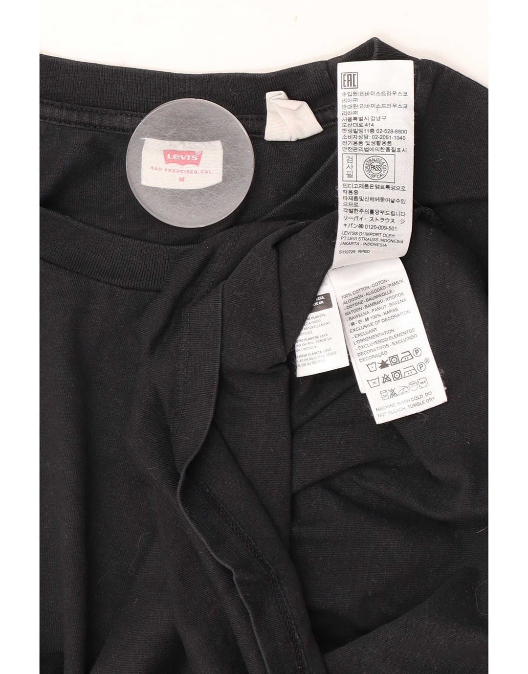 Levi's ženska majica kratkih rukava UK 14 srednje crni pamuk