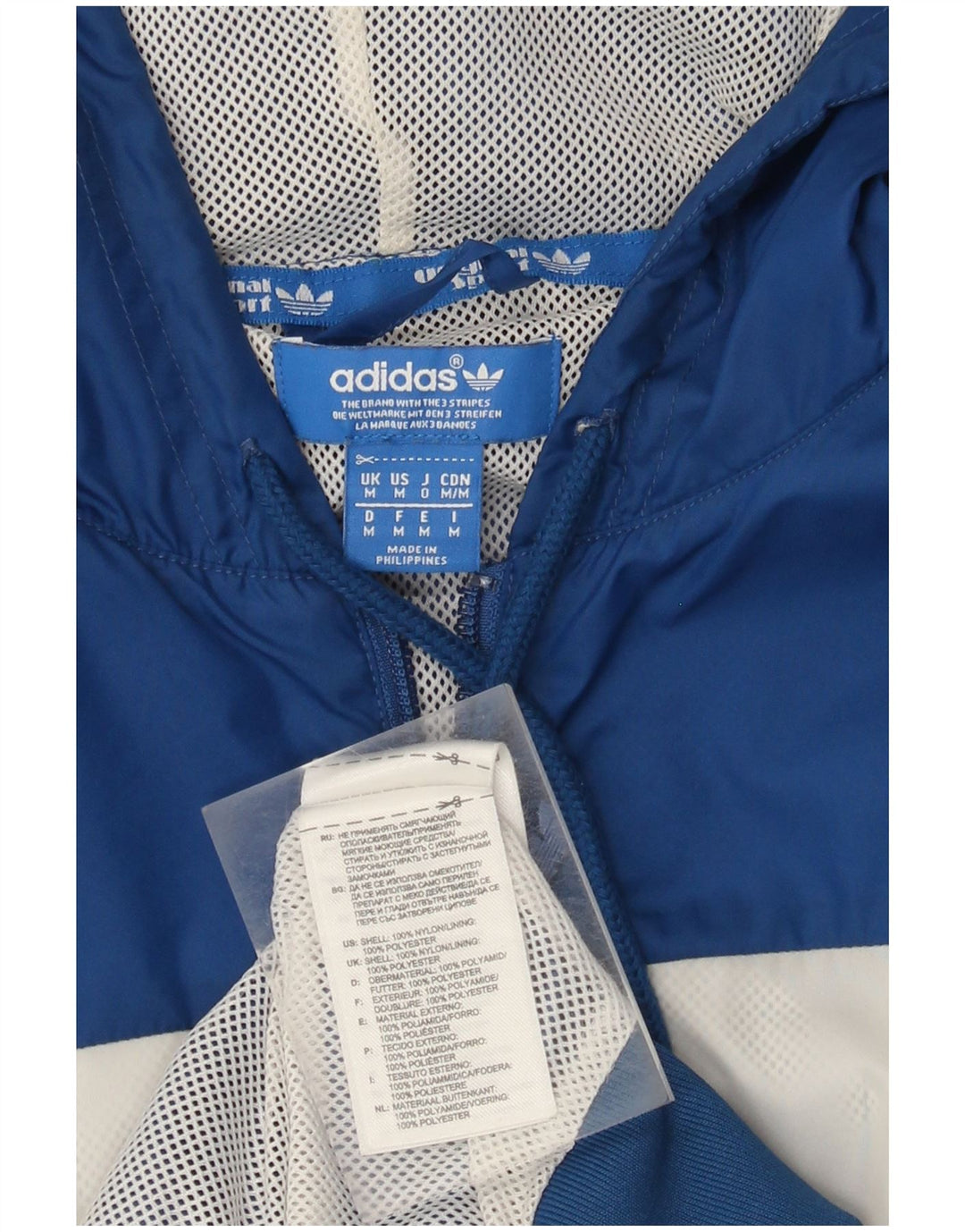 Adidas muška kišna jakna s kapuljačom UK 38 srednje plava najlonska boja