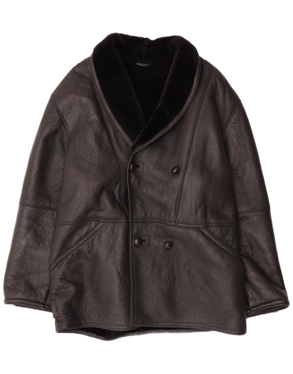 VINTAGE muška jakna s šiljastim kovčegom s dvostrukim kopčanjem IT 58 4XL, crna šiljata jakna