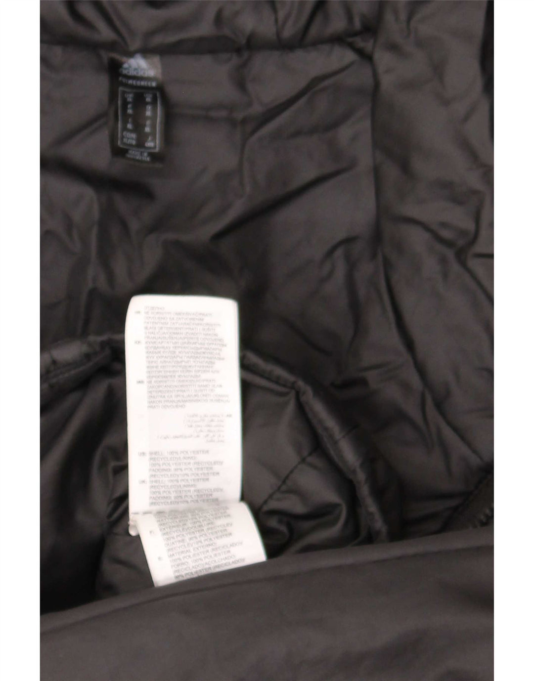 Adidas muška podstavljena jakna s kapuljačom UK 42 XL crni poliester