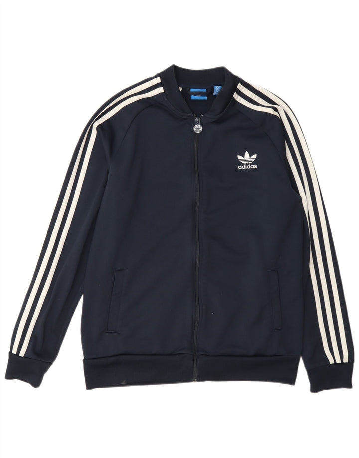 Gornja jakna od trenirke Adidas za dječake 15-16 godina tamnoplavi poliester