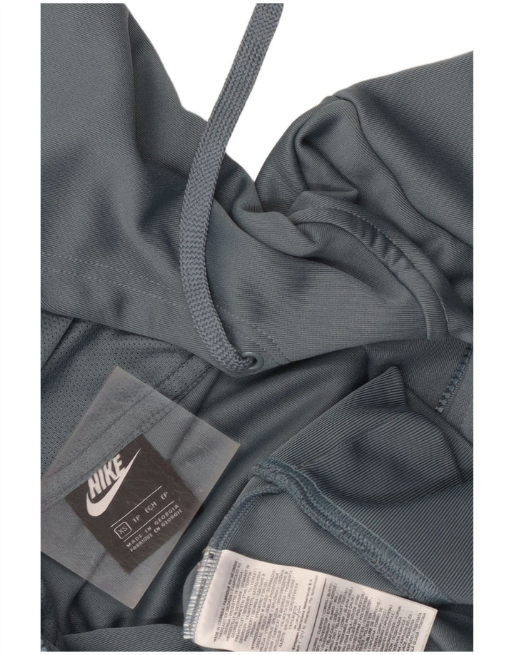 Nike muški pulover s kapuljačom s patentnim zatvaračem XS sivi poliester