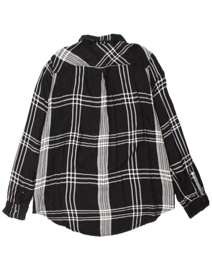 CALVIN KLEIN JEANS Ženska flanelska košulja UK 18 XL Crna karirana svila