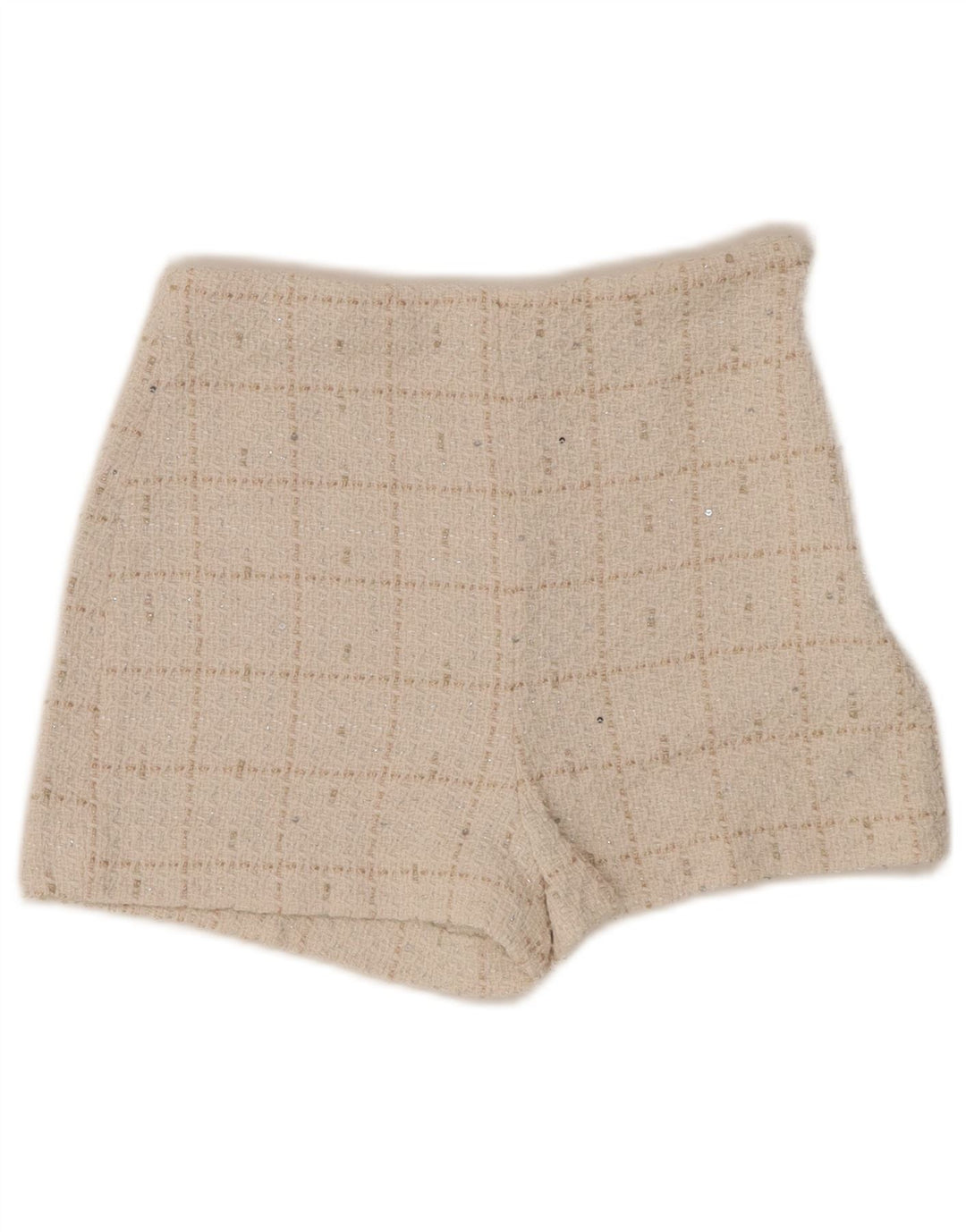 ZARA ženske ležerne kratke hlače visokog struka XS W24 sivobijele karirane