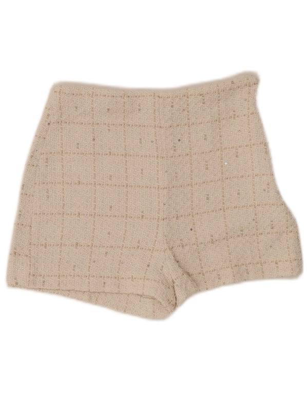 ZARA ženske ležerne kratke hlače visokog struka XS W24 sivobijele karirane