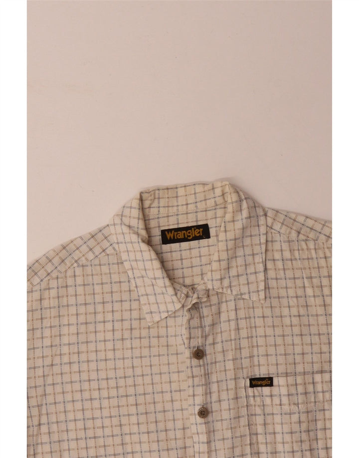 WRANGLER Velika muška košulja kratkih rukava, bež karirani pamuk