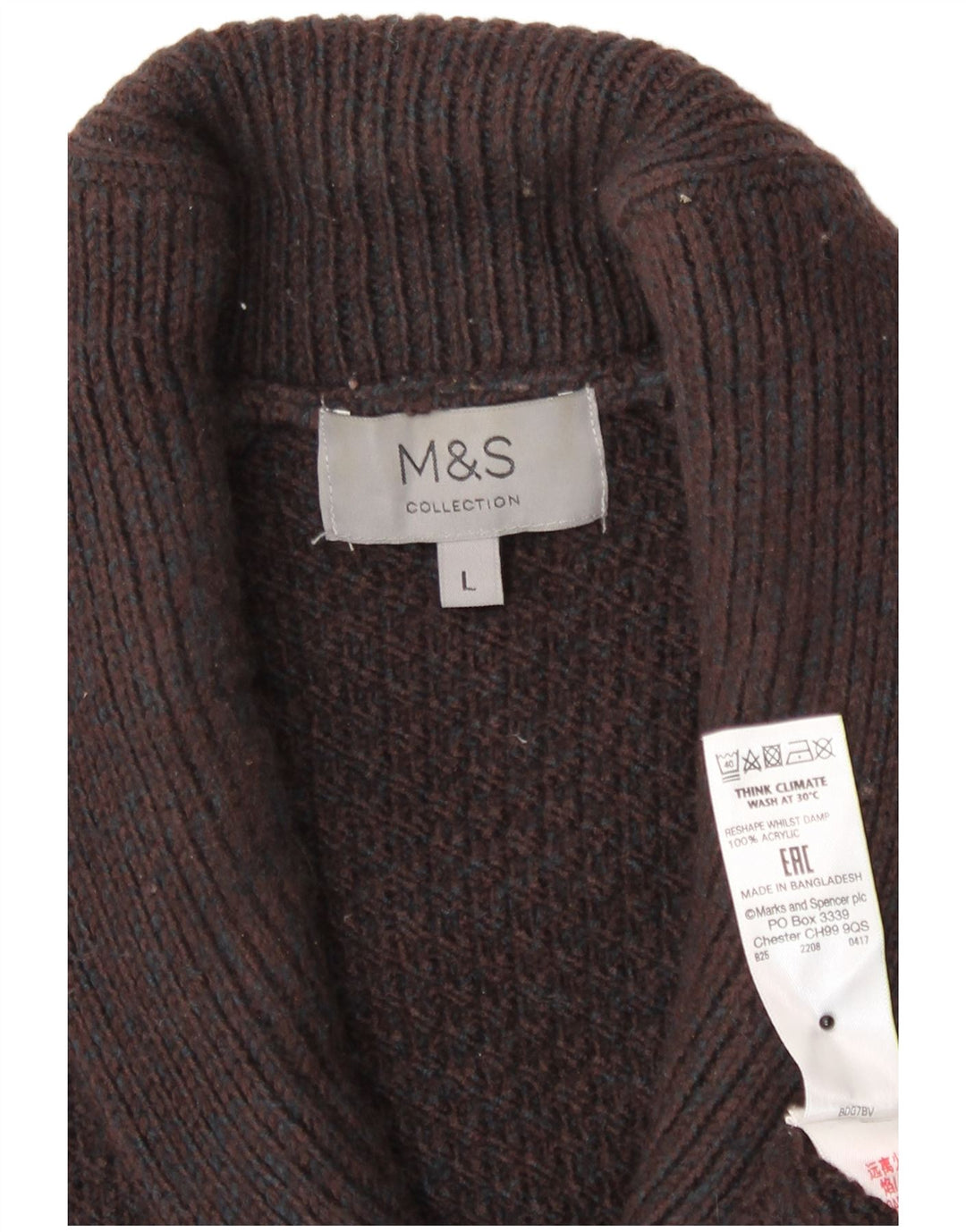 Marks & Spencer muški kardigan pulover veliki smeđi akril