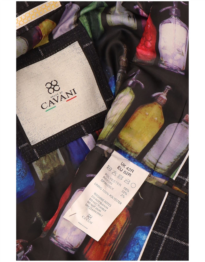 Cavani muška jakna sa 2 gumba UK 42 XL tamnoplavi karirani poliester