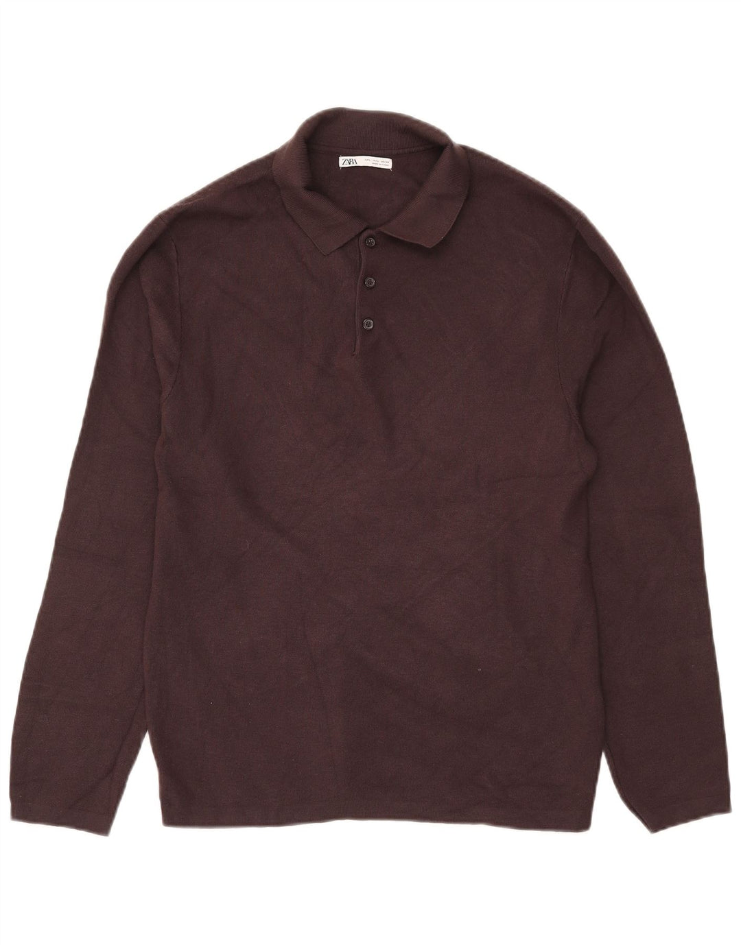 Zara muški pulover s polo ovratnikom, veliki smeđi