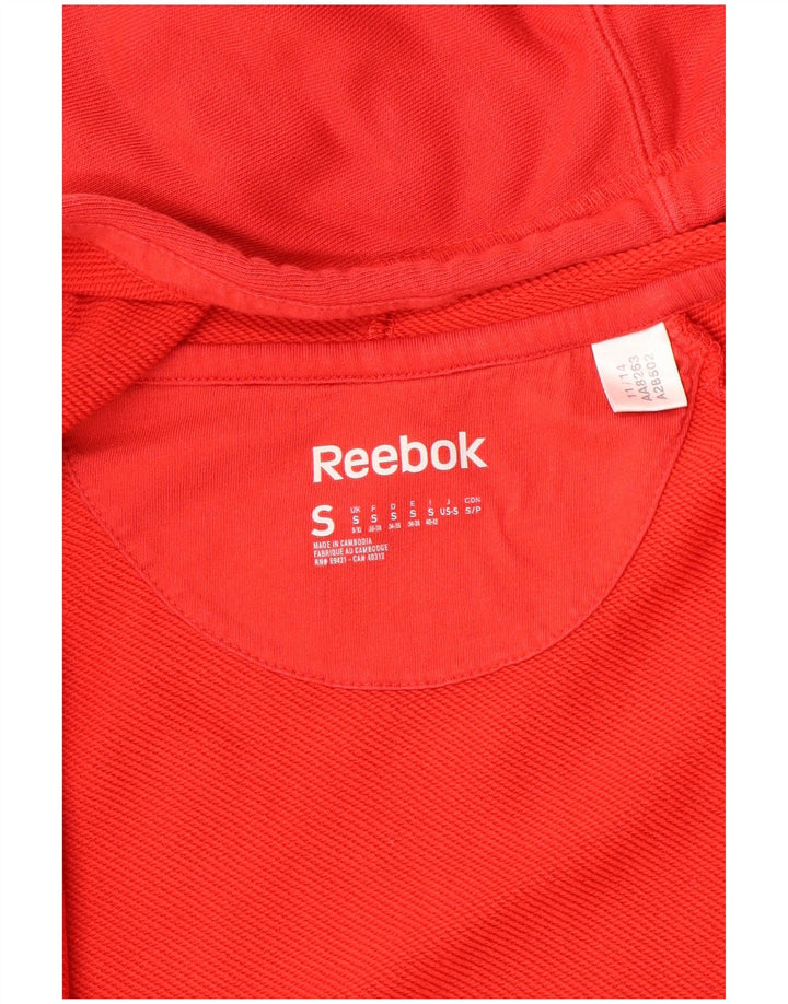 Reebok ženski pulover s kapuljačom s patentnim zatvaračem UK 10 mali crveni