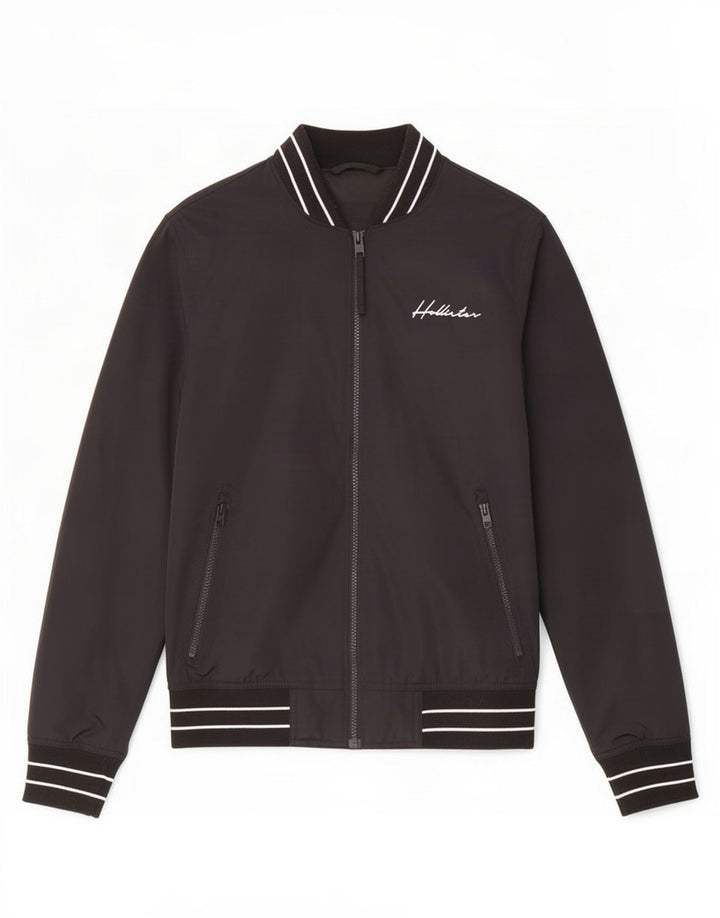 Hollister muška bomber jakna UK 34 XS crni prugasti poliester