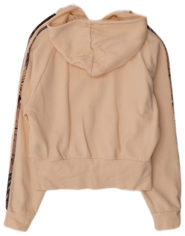 Adidas ženski kratki kratki džemper s kapuljačom UK 8/10 mali bež pamuk