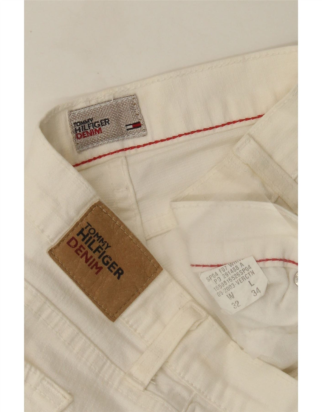 Ženske lepršave traperice Tommy Hilfiger W32 L30 od bijelog pamuka
