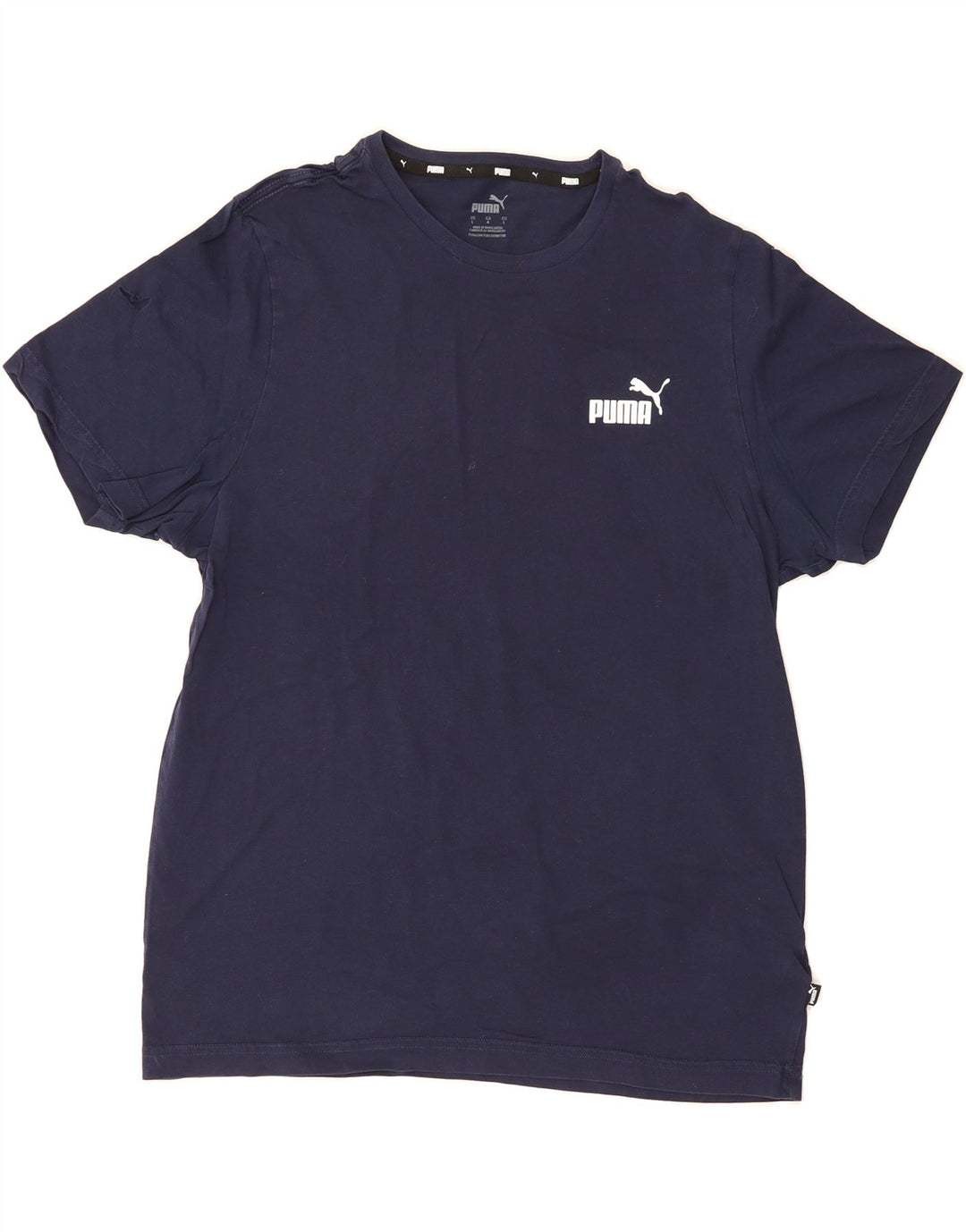 PUMA Mens T-Shirt Top Large Navy Blue Cotton Vintage Puma and Second-Hand Puma from Messina Hembry 