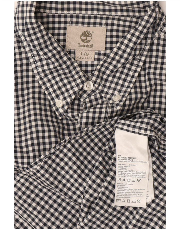 Timberland muška majica standardnog kroja, velika tamnoplava pamuk od ginghama