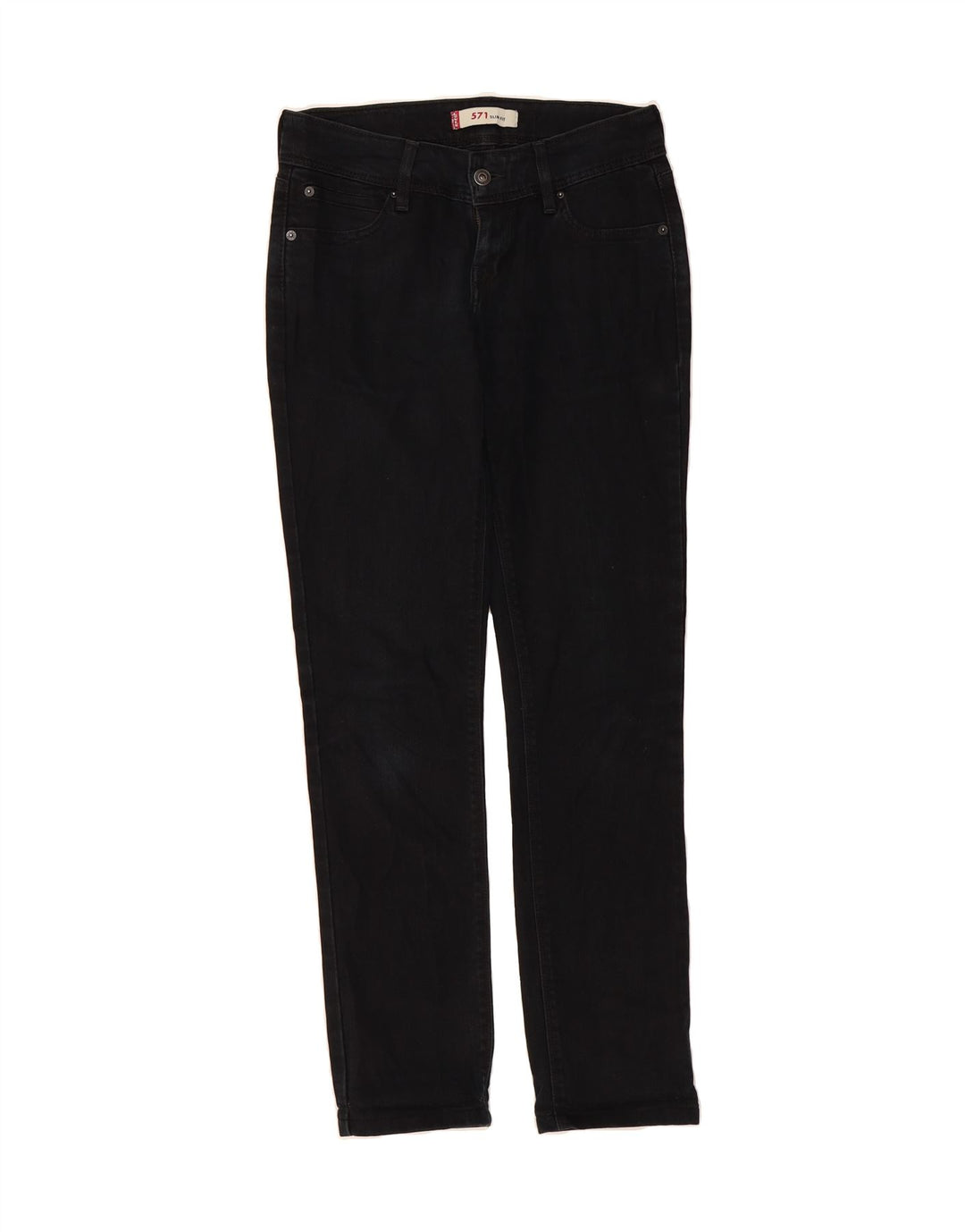 LEVI'S Womens 571 Slim Jeans W30 L30 Black Vintage Levi's and Second-Hand Levi's from Messina Hembry 