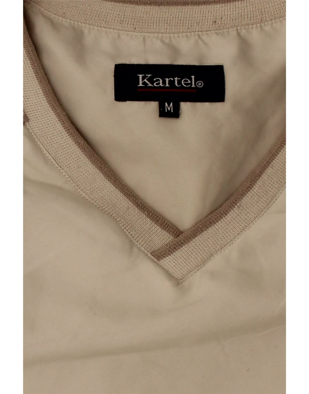 KARTEL Mens Short Sleeve Sweatshirt Jumper Medium Beige Polyester Vintage Kartel and Second-Hand Kartel from Messina Hembry 