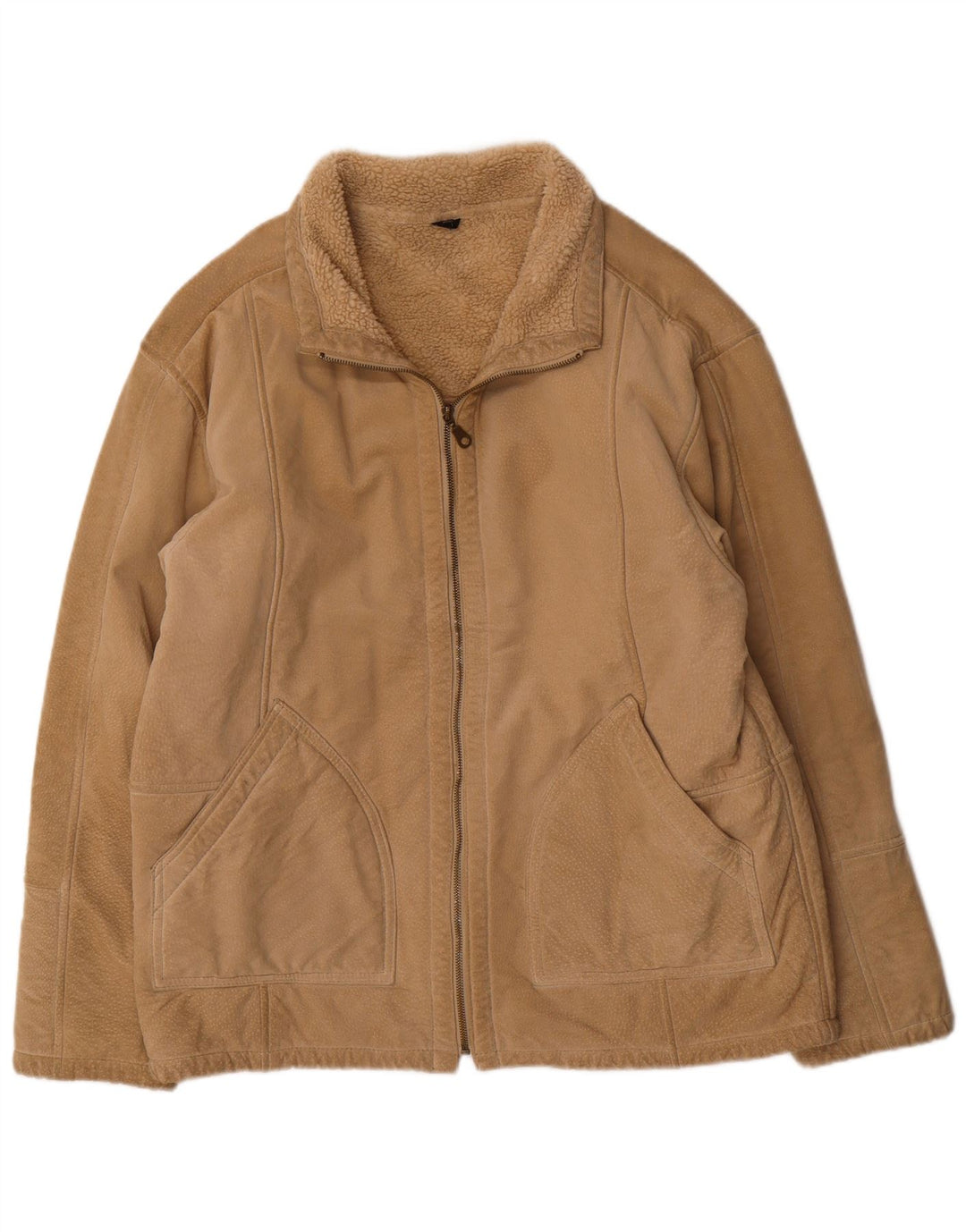 Vintage muška bomber jakna s šišanim šišama UK 38 srednje bež šišana šiša
