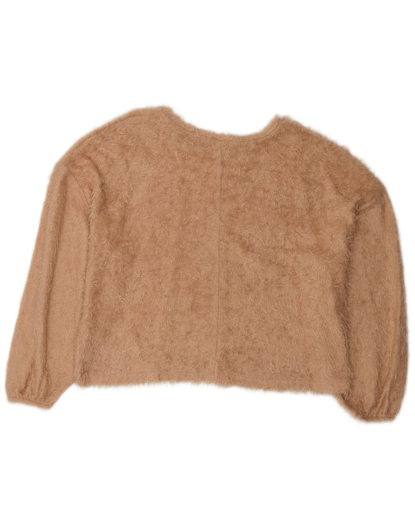 Zara ženski kratki pulover s okruglim izrezom UK 16 Large Beige