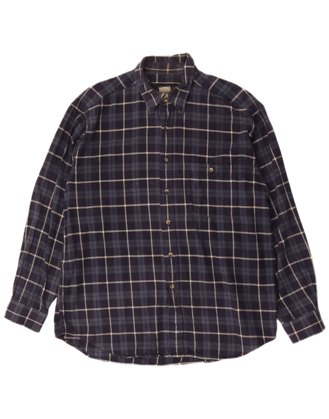 Eddie Bauer muška flanelska košulja, veliki tamnoplavi karirani pamuk