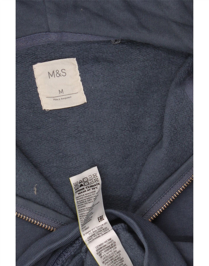 Marks & Spencer muški pulover s kapuljačom na patentni zatvarač srednje tamnoplavi pamuk