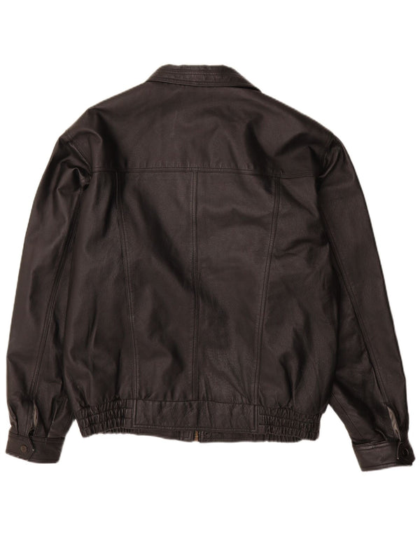 Vintage muška kožna jakna UK 40 velika crna koža