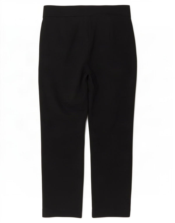 Marks & Spencer Womens Slim Cropped Trousers UK 12 Medium W30 L25 Black