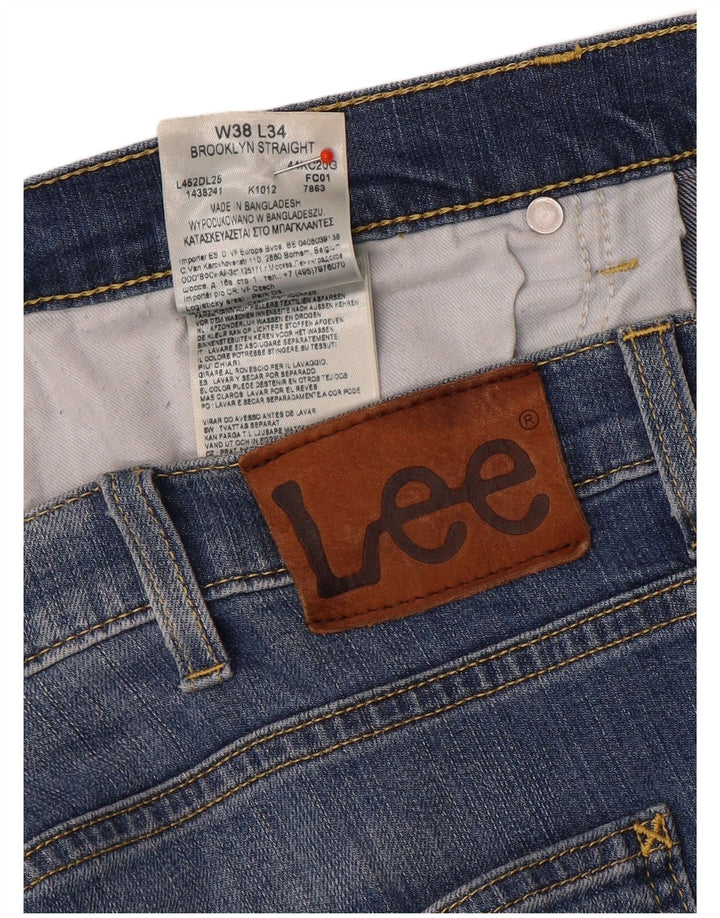 Lee Mens Brooklyn Straight Jeans W38 L29 Plavi pamuk