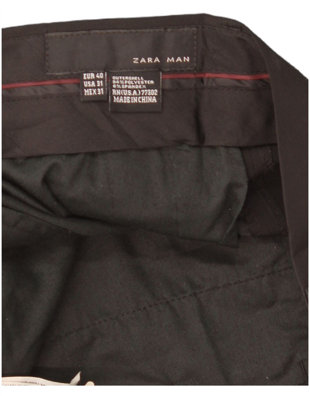 ZARA muške ravne chino hlače EU 40 srednje W31 L34 crni poliester