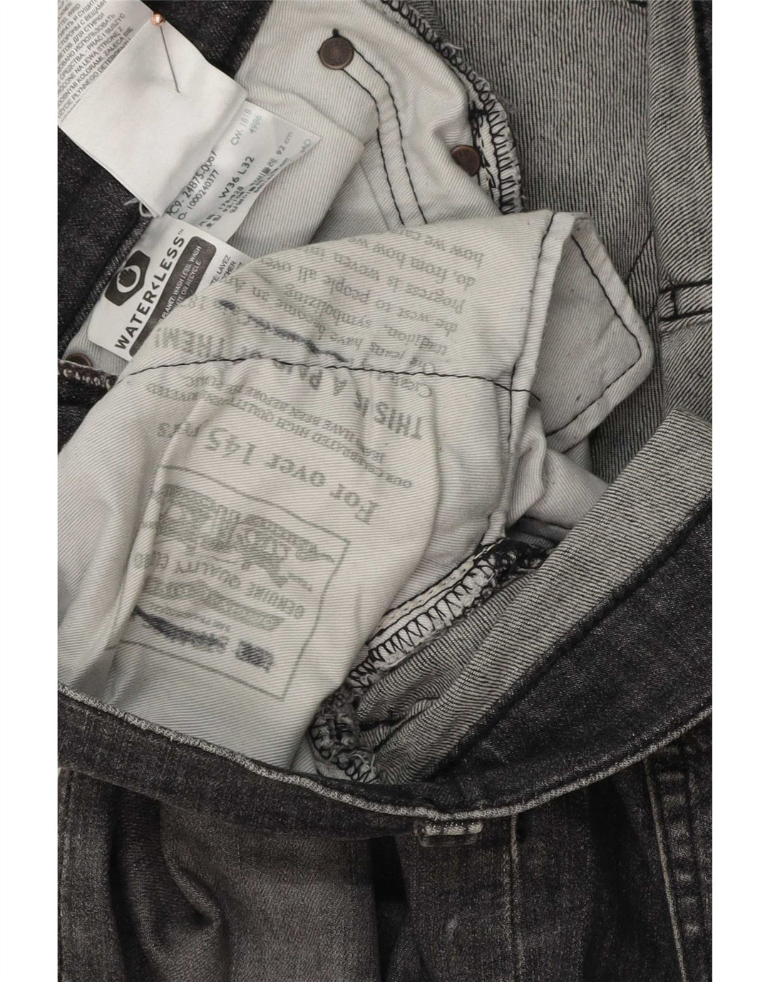 Levi's muške uske traperice W36 L32 sivi pamuk