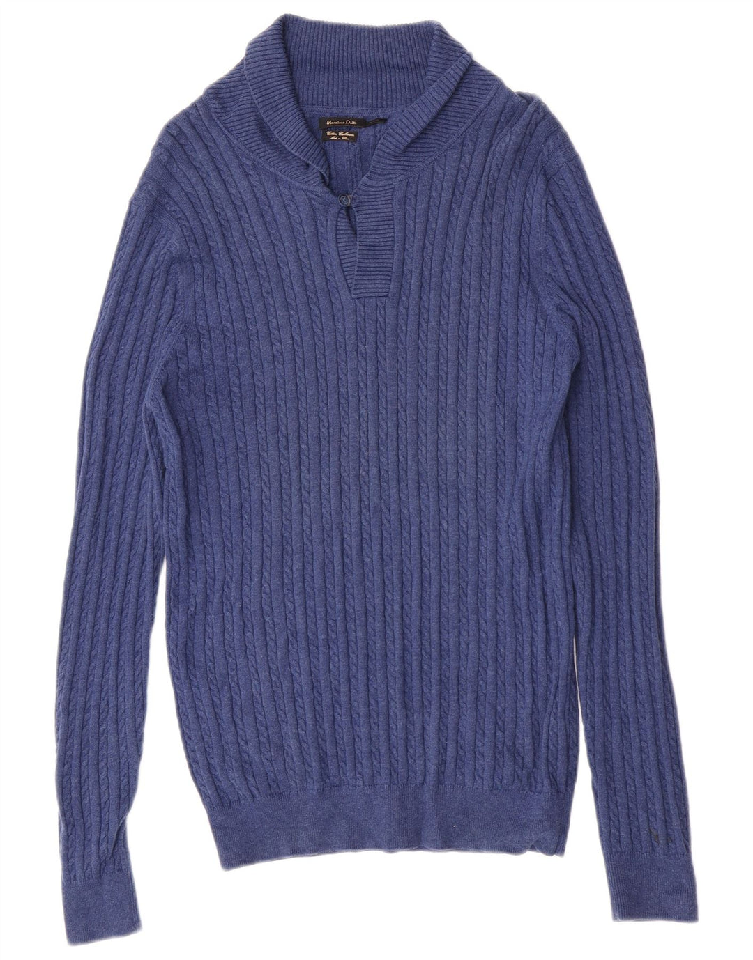 Massimo Dutti ženski džemper sa šal izrezom UK 18 XL plavi pamuk