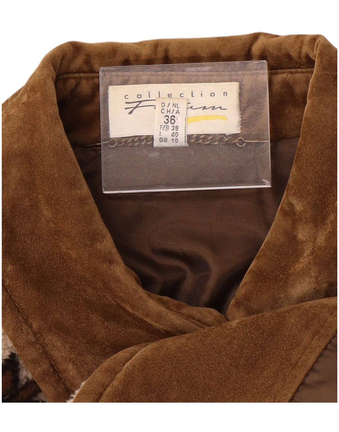 VINTAGE ženska velika vjetrovka UK 10 Small Beige Fair Isle