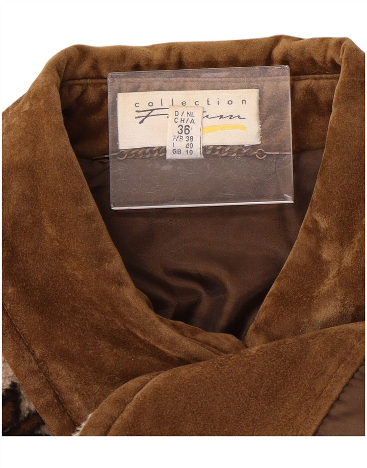 VINTAGE ženska velika vjetrovka UK 10 Small Beige Fair Isle