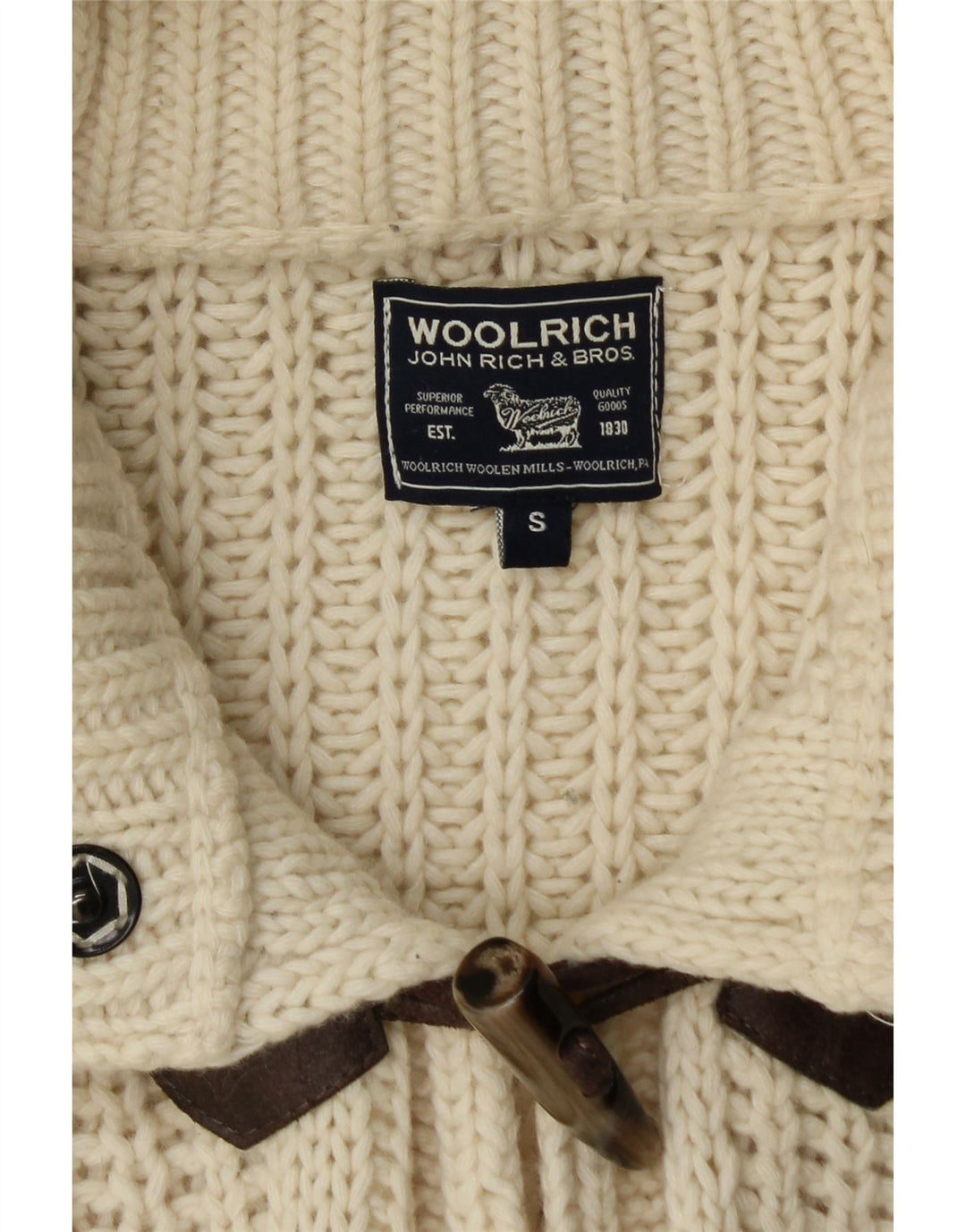 WOOLRICH Preveliki ženski kardigan pulover UK 10 Small Off White