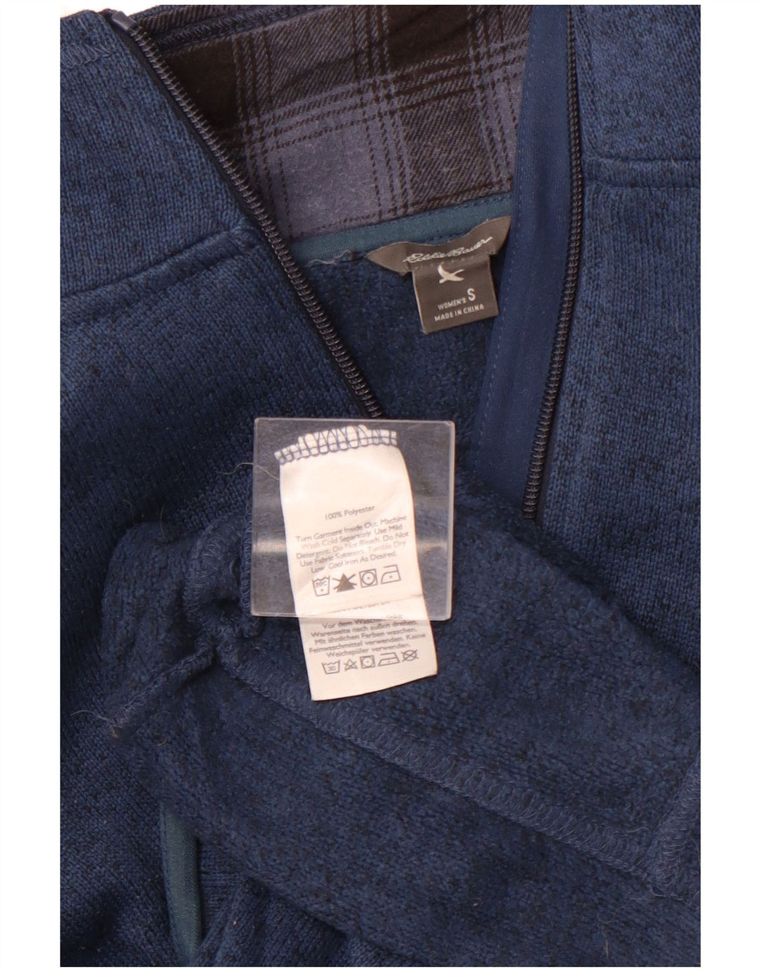 EDDIE BAUER Ženska majica s izrezom s patentnim zatvaračem UK 10 Small Blue Flected