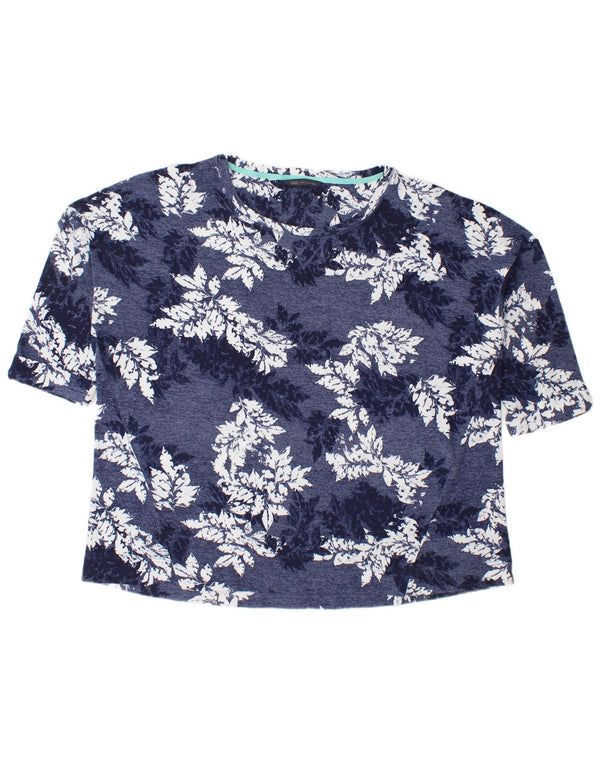 Marks & Spencer ženska majica kratkih rukava UK 22 3XL plavi cvjetni poliester