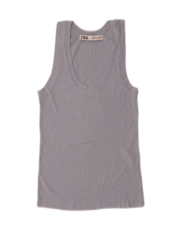 Zara ženski prsluk UK 10 Small Blue Viskoza