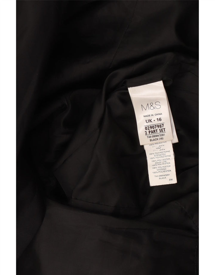Marks & Spencer ženski trenč kaput UK 16 veliki crni poliester