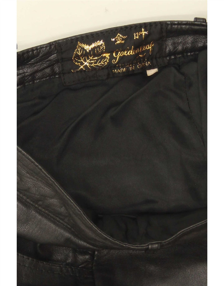 Ženske uske kožne hlače Golden Leaf W26 L28 crne