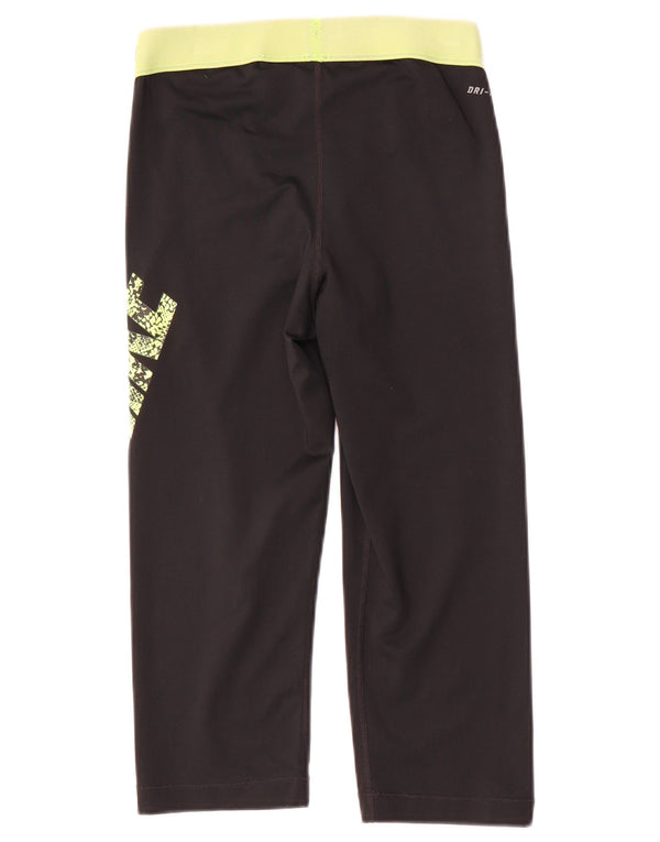 Nike Ženske Dri Fit Capri Graphic Leggings UK 14 Srednji crni poliester