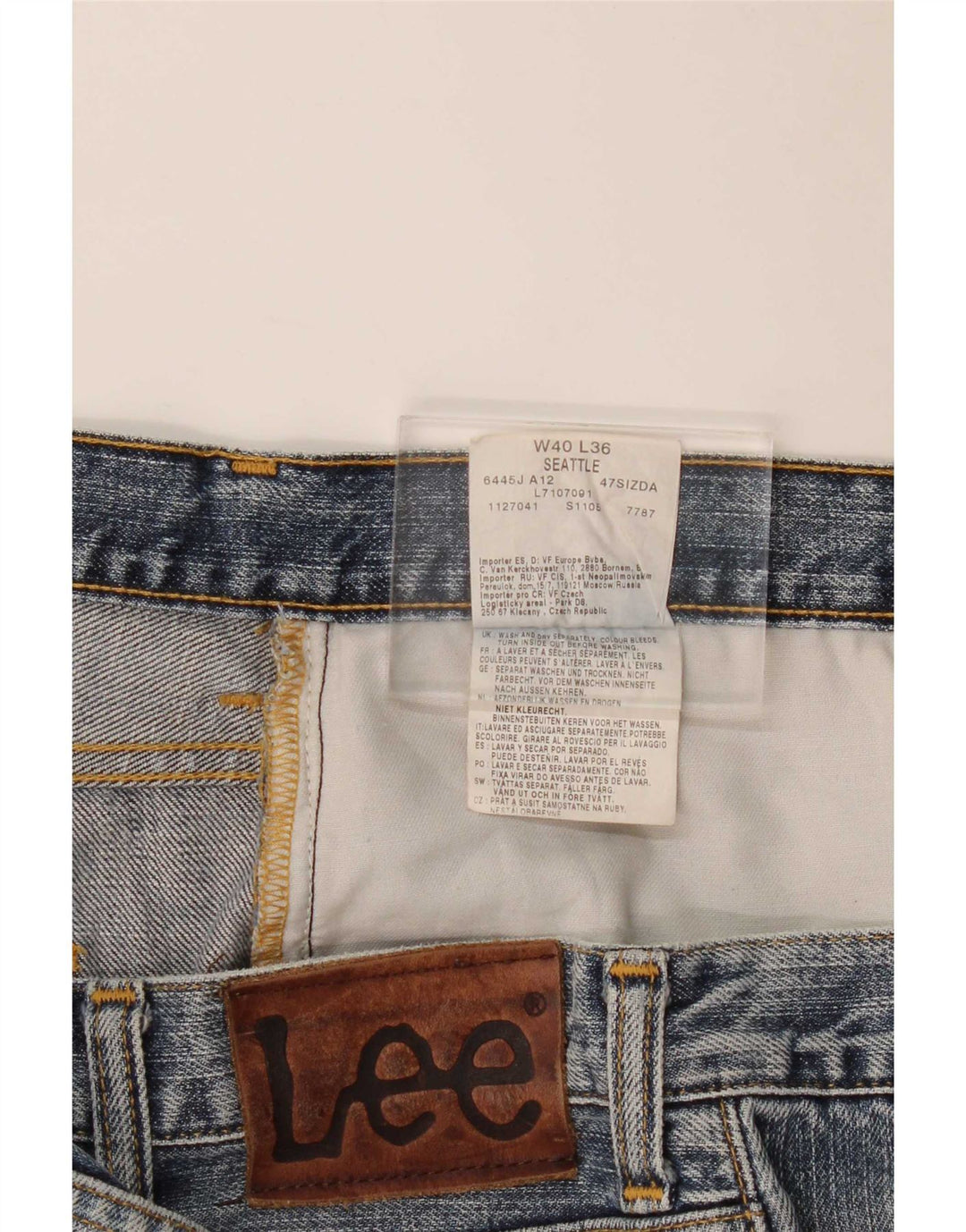 Lee Mens Seattle Straight Jeans W40 L31 Plavi pamuk