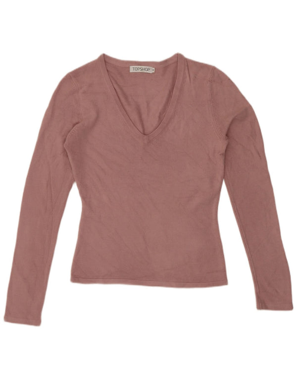 Topshop ženska majica dugih rukava UK 8 mala ružičasta akril