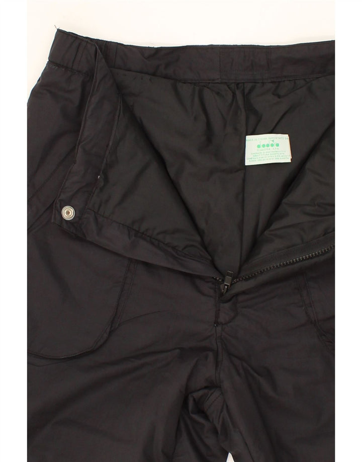 DIADORA Womens Straight Windbreaker Trousers W32 L26 Black Polyester Vintage Diadora and Second-Hand Diadora from Messina Hembry 