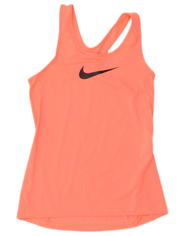 Nike Ženski Dri Fit Graphic Vest Top UK 12 Medium Pink Poliester