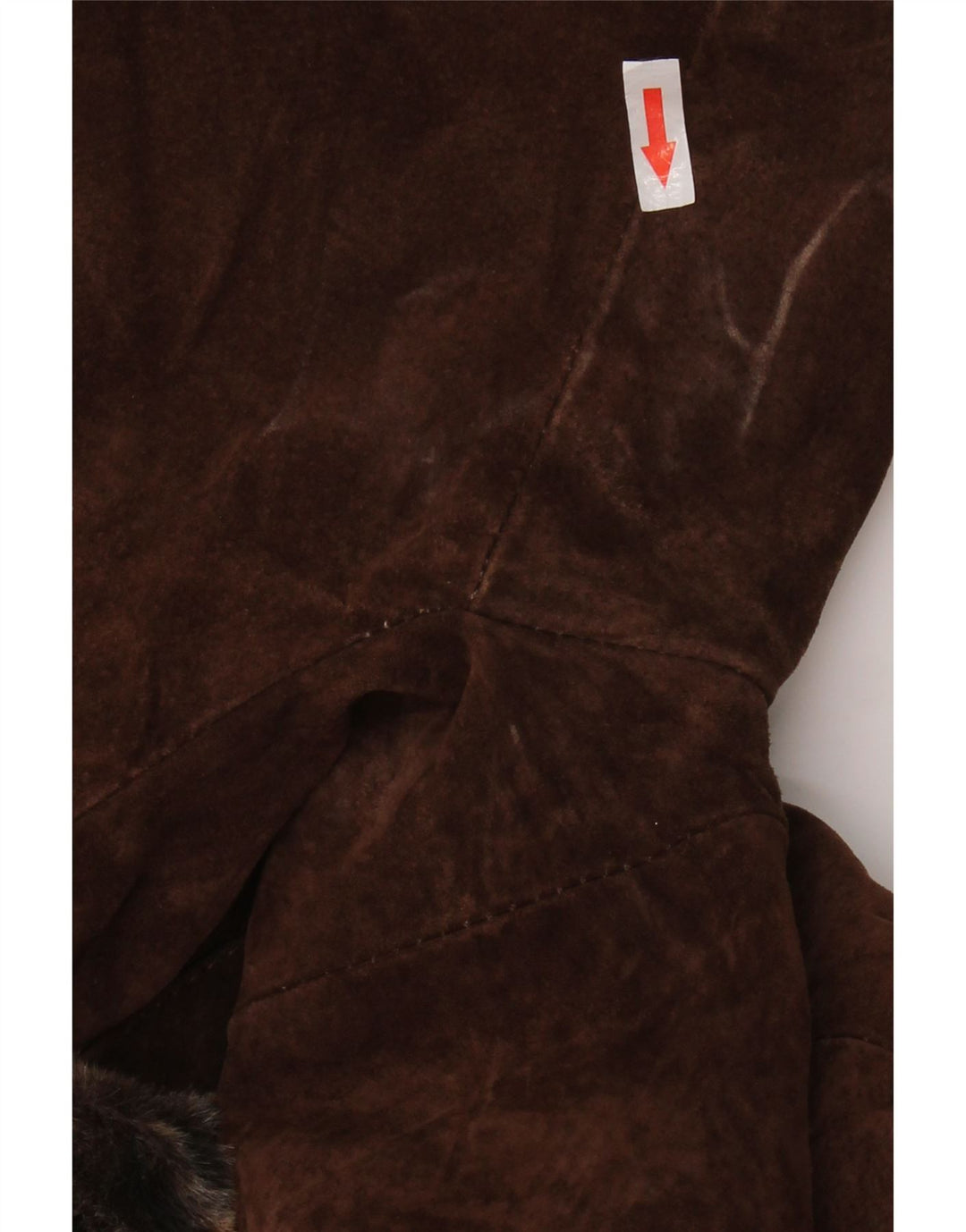 Vintage ženski kaput od brušene kože UK 14 s velikim smeđim životinjskim uzorkom