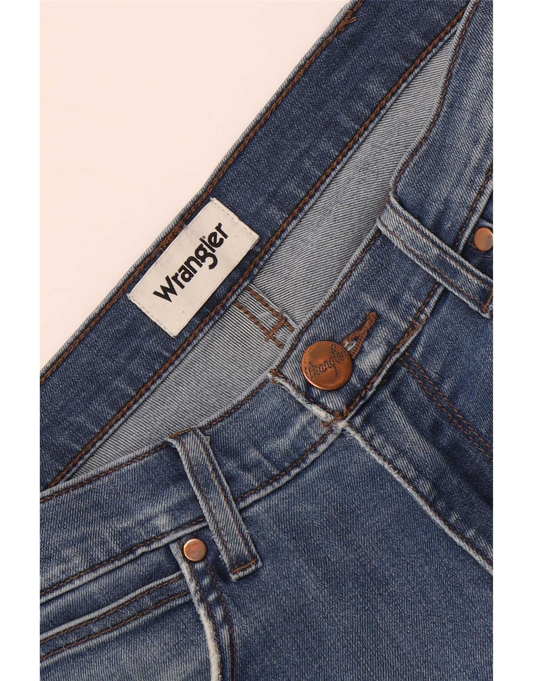 Wrangler muške ravne traperice s oštećenjem W32 L30 plave
