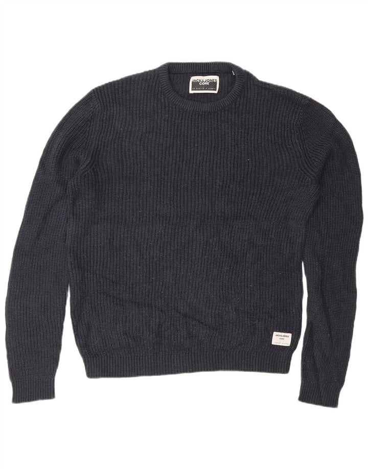 Jack & Jones muški džemper s okruglim izrezom srednje tamnoplave akrilne boje