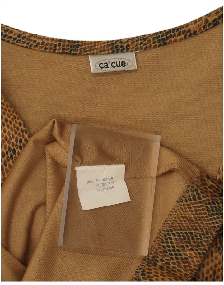 VINTAGE ženska jakna UK 18 XL smeđi poliester sa životinjskim printom